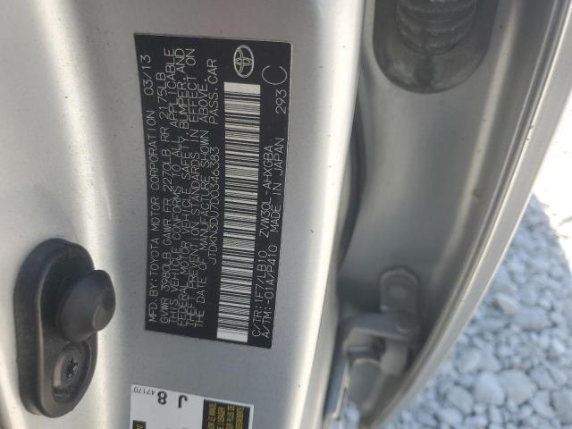 JTDKN3DU7D0346383 - 2013 TOYOTA PRIUS SILVER photo 13