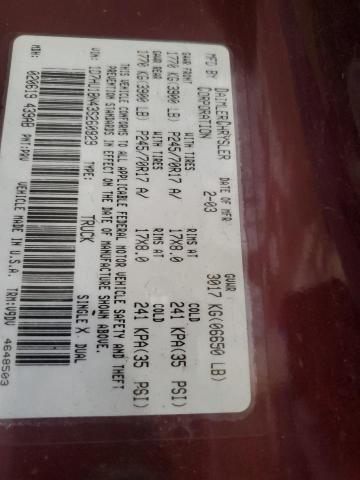 1D7HU18N43S260929 - 2003 DODGE RAM 1500 ST BURGUNDY photo 12