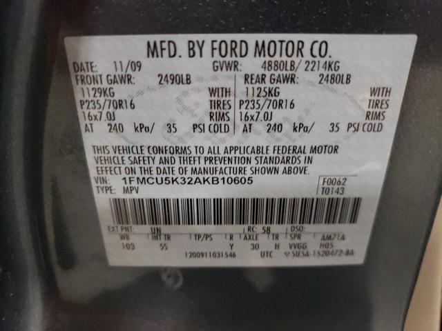 1FMCU5K32AKB10605 - 2010 FORD ESCAPE HYBRID BLUE photo 13