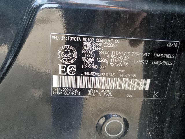 JTMRJREVXJD231513 - 2018 TOYOTA RAV4 HV LE Negro foto 14