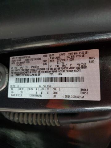 1FMCU9F68LUA56925 - 2020 FORD ESCAPE S ნაცრისფერი ფოტო 13