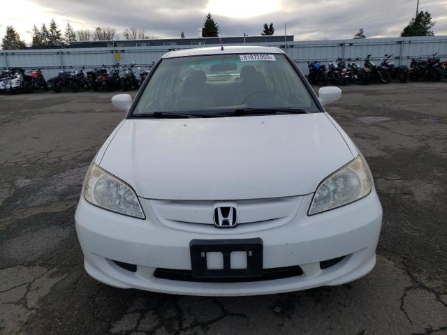 JHMES96635S019684 - 2005 HONDA CIVIC HYBRID WHITE photo 5