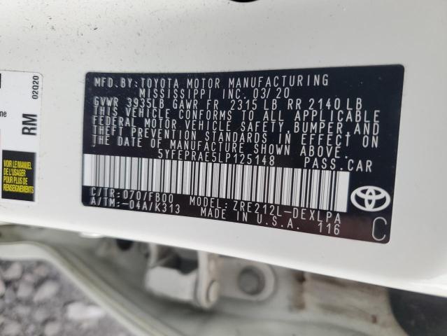 5YFEPRAE5LP125148 - 2020 TOYOTA COROLLA LE 白色 照片 13