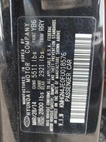 KMHGN4JE0FU018576 - 2015 HYUNDAI GENESIS 3.8L BLACK photo 12