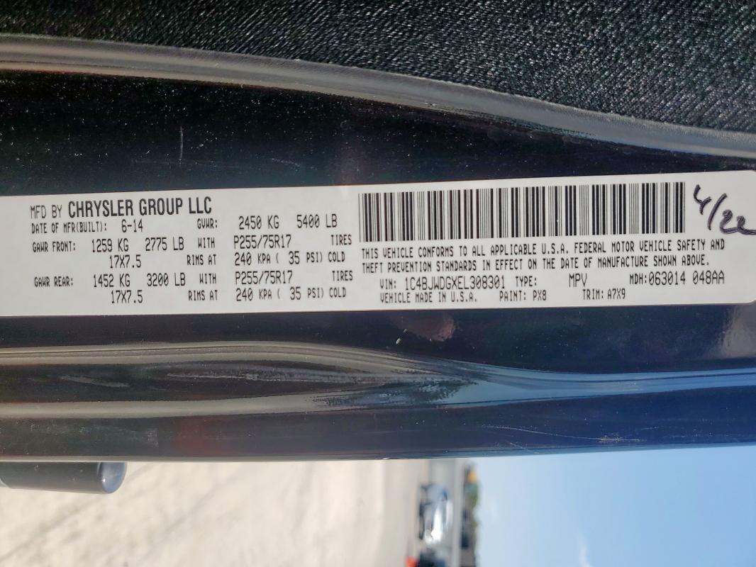 1C4BJWDGXEL308301 - 2014 JEEP WRANGLER U SPORT BLACK photo 13