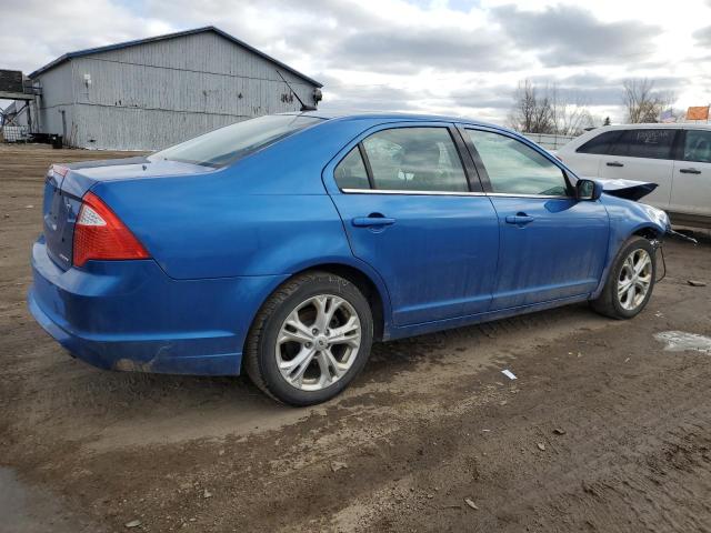 3FAHP0HG1CR441596 - 2012 FORD FUSION SE BLUE photo 3