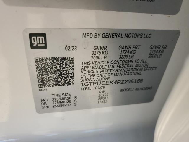 1GTPUCEK4PZ206166 - 2023 GMC SIERRA K1500 ELEVATION WHITE photo 12