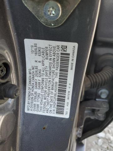 2HGFC2F88LH505599 - 2020 HONDA CIVIC SPORT 灰色 照片 12