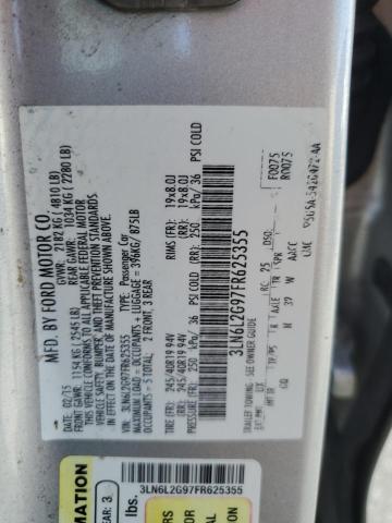 3LN6L2G97FR625355 - 2015 LINCOLN MKZ SILVER photo 12