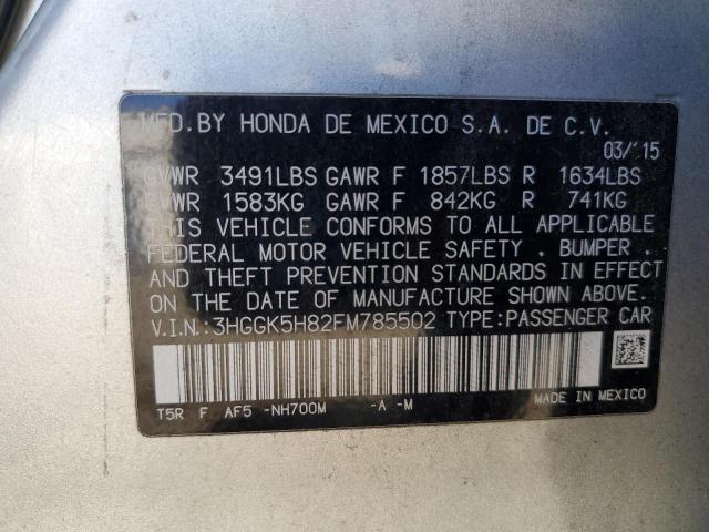3HGGK5H82FM785502 - 2015 HONDA FIT EX Сріблястий фото 13