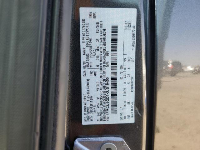 1FMCU9GD1KUB10450 - 2019 FORD ESCAPE SE GRAY photo 13