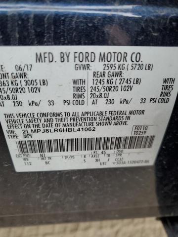 2LMPJ8LR6HBL41062 - 2017 LINCOLN MKX RESERVE BLUE photo 14