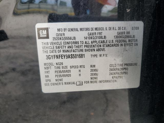 3GYFNFEY9AS501681 - 2010 CADILLAC SRX PREMIUM COLLECTION შავი ფოტო 14