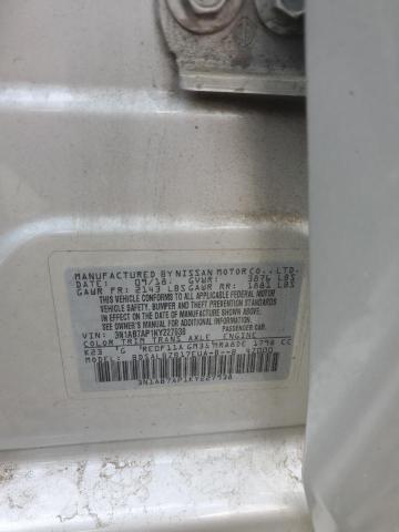 3N1AB7AP1KY227938 - 2019 NISSAN SENTRA S 银色 照片 12