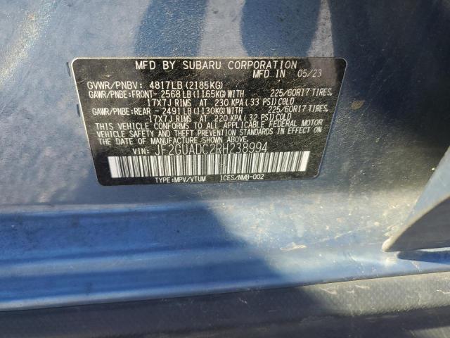 JF2GUADC2RH238994 - 2024 SUBARU CROSSTREK PREMIUM ლურჯი ფოტო 13