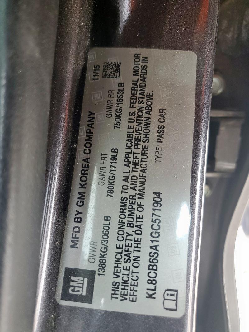 KL8CB6SA1GC571904 - 2016 CHEVROLET SPARK LS GRAY photo 12