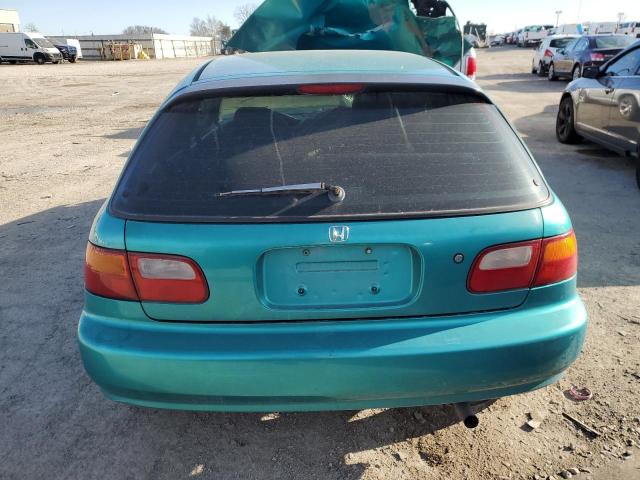 2HGEH2466RH516690 - 1994 HONDA CIVIC DX TURQUOISE photo 6