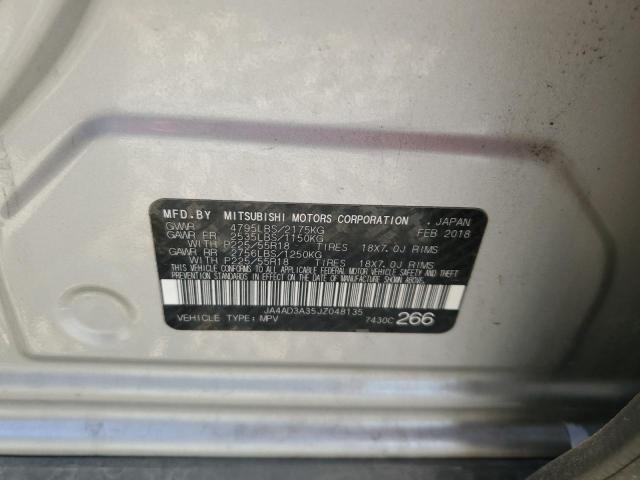 JA4AD3A35JZ048135 - 2018 MITSUBISHI OUTLANDER SE Արծաթագույն լուսանկար 14