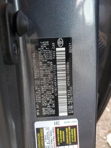 4T1BE46K48U757039 - 2008 TOYOTA CAMRY CE Gris photo 12