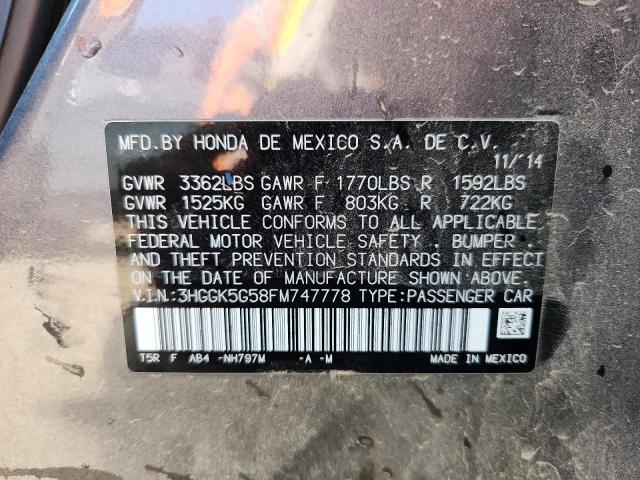 3HGGK5G58FM747778 - 2015 HONDA FIT LX 灰色 照片 13