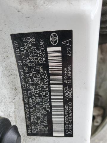 JTDKN3DUXA0078649 - 2010 TOYOTA PRIUS Ağ foto 12