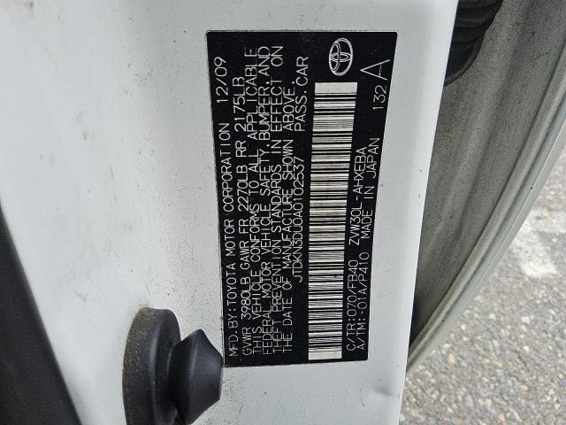 JTDKN3DU0A0102537 - 2010 TOYOTA PRIUS 白色 照片 13