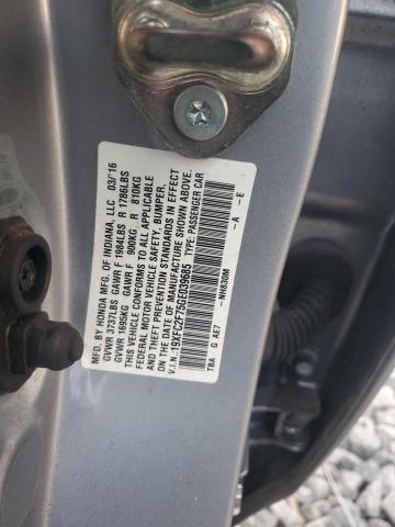 19XFC2F75GE039685 - 2016 HONDA CIVIC EX SILVER photo 12