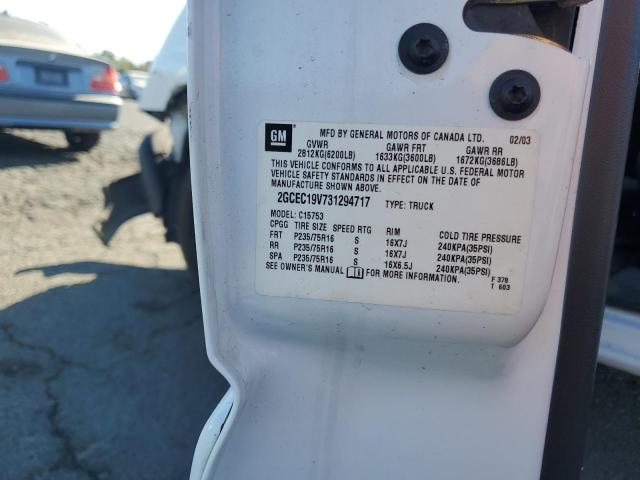 2GCEC19V731294717 - 2003 CHEVROLET SILVERADO C1500 WHITE photo 12
