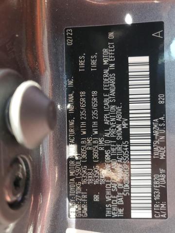 5TDKDRBH3PS505445 - 2023 TOYOTA HIGHLANDER L 石墨色 照片 13