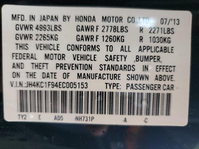 JH4KC1F94EC005153 - 2014 ACURA RLX ADVANCE BLACK photo 12