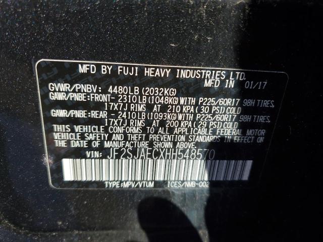 JF2SJAECXHH548570 - 2017 SUBARU FORESTER 2.5I PREMIUM 灰色 照片 13