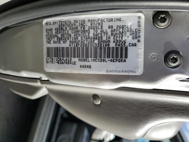 4T1BF28B23U338100 - 2003 TOYOTA AVALON XL SILVER photo 12