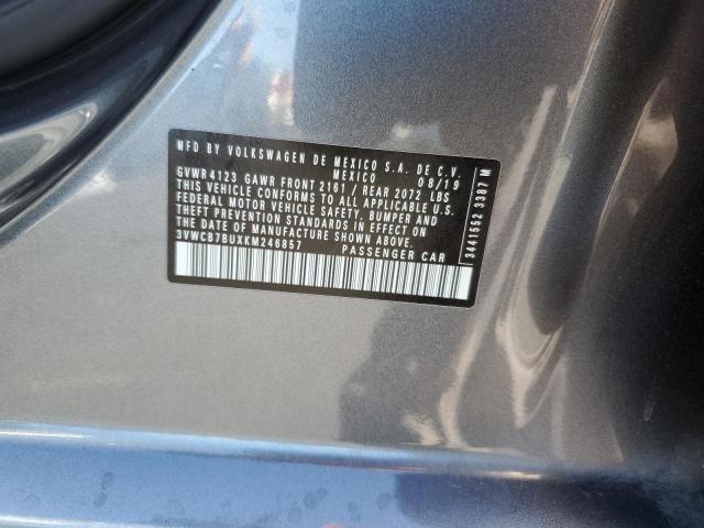 3VWCB7BUXKM246857 - 2019 VOLKSWAGEN JETTA S CHARCOAL photo 12