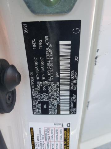 JTEMU5JR6M5941280 - 2021 TOYOTA 4RUNNER SR5/SR5 PREMIUM أبيض صورة 14