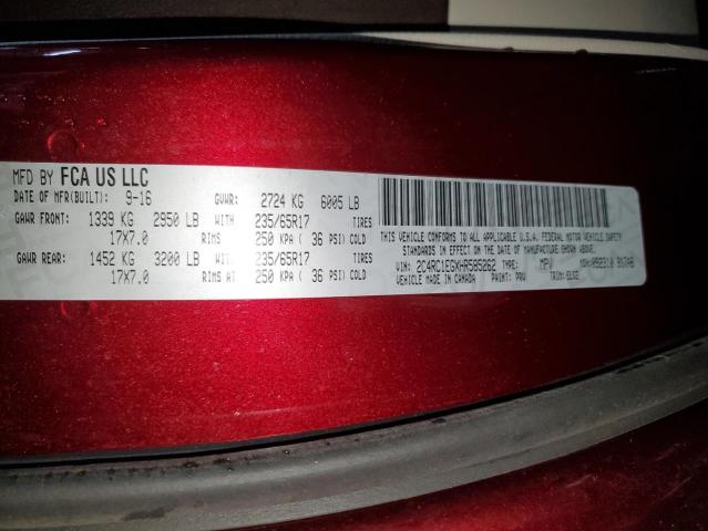 2C4RC1EGXHR585262 - 2017 CHRYSLER PACIFICA TOURING L PLUS BURGUNDY photo 13