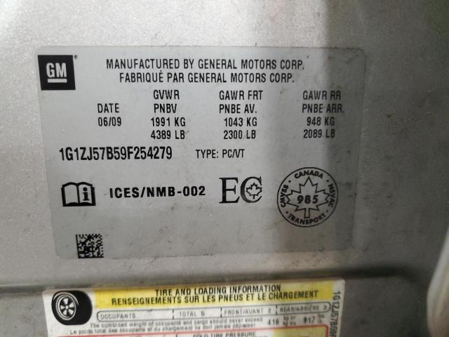 1G1ZJ57B59F254279 - 2009 CHEVROLET MALIBU 2LT SILVER photo 12