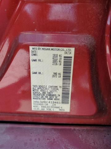 1N4AL3AP8EC419461 - 2014 NISSAN ALTIMA 2.5 勃艮第红 照片 12