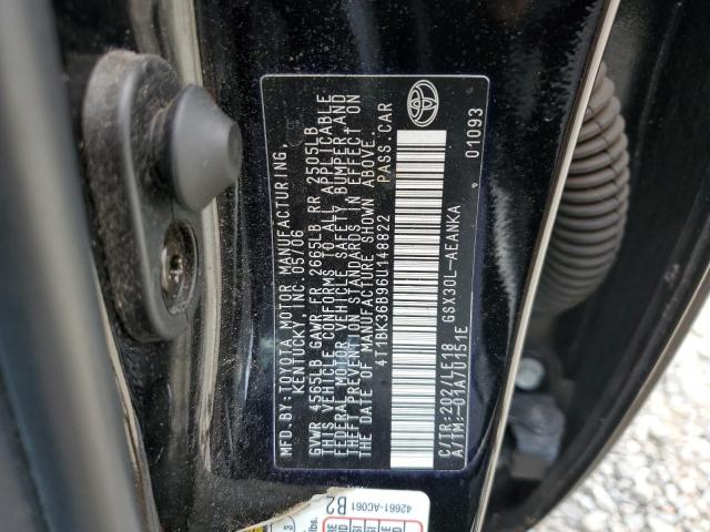 4T1BK36B96U148822 - 2006 TOYOTA AVALON XL Қара фото 12