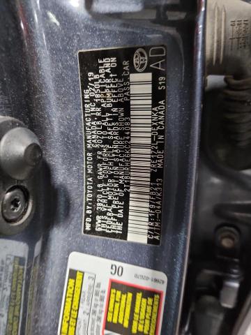 2T1BURHE6KC244083 - 2019 TOYOTA COROLLA L GRAY photo 12