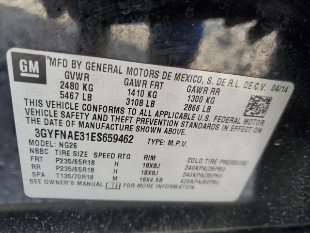 3GYFNAE31ES659462 - 2014 CADILLAC SRX BLACK photo 12