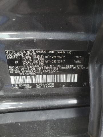 2T3G1RFV5MW226930 - 2021 TOYOTA RAV4 LE رمادي صورة 13