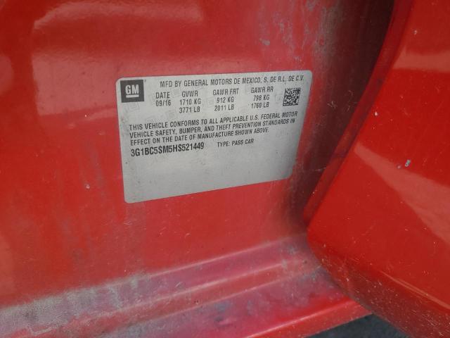 3G1BC5SM5HS521449 - 2017 CHEVROLET CRUZE LS 红色 照片 12