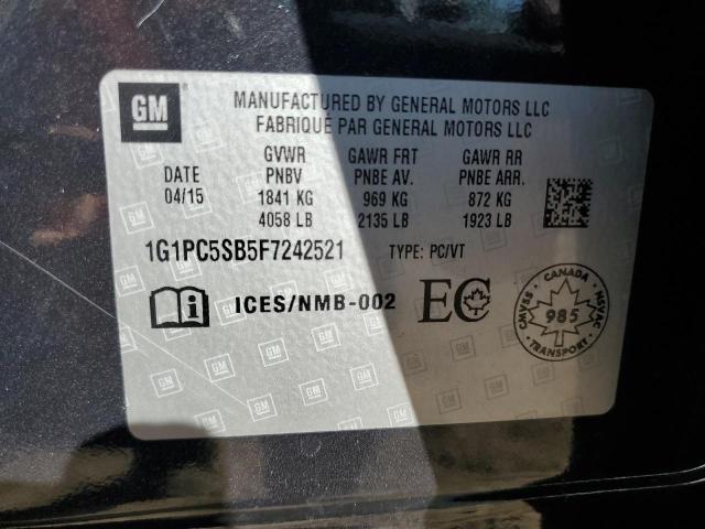 1G1PC5SB5F7242521 - 2015 CHEVROLET CRUZE LT 黑色 照片 13