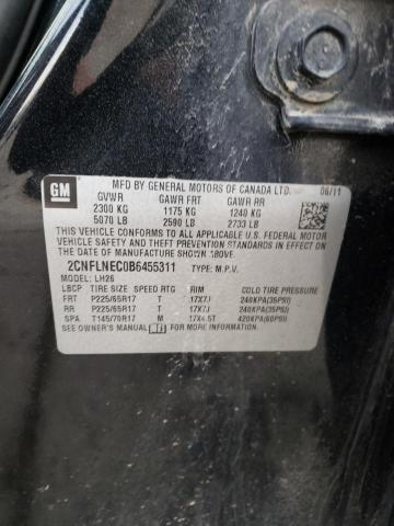 2CNFLNEC0B6455311 - 2011 CHEVROLET EQUINOX LT BLACK photo 13