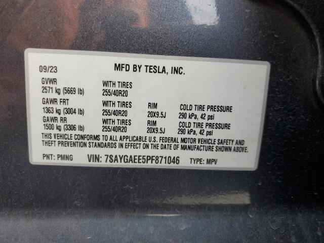 7SAYGAEE5PF871046 - 2023 TESLA MODEL Y Szary zdjęcie 12