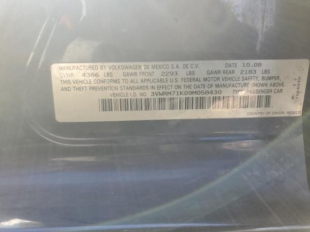 3VWRM71K09M058430 - 2009 VOLKSWAGEN JETTA SE BLUE photo 12