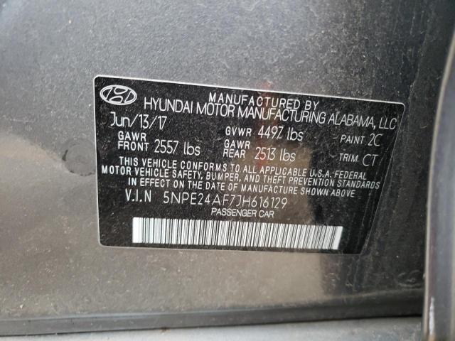 5NPE24AF7JH616129 - 2018 HYUNDAI SONATA SE GRAY photo 12