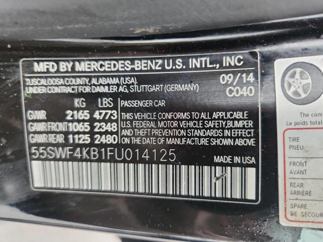 55SWF4KB1FU014125 - 2015 MERCEDES-BENZ C 300 4MATIC BLACK photo 12
