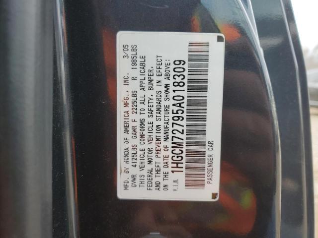 1HGCM72795A018309 - 2005 HONDA ACCORD EX GRAY photo 12