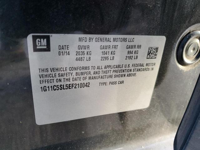 1G11C5SL5EF210042 - 2014 CHEVROLET MALIBU 1LT 灰色 照片 12